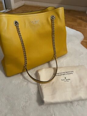 kate spade Yellow Leather large  Jordyn Chain-Handle Tote